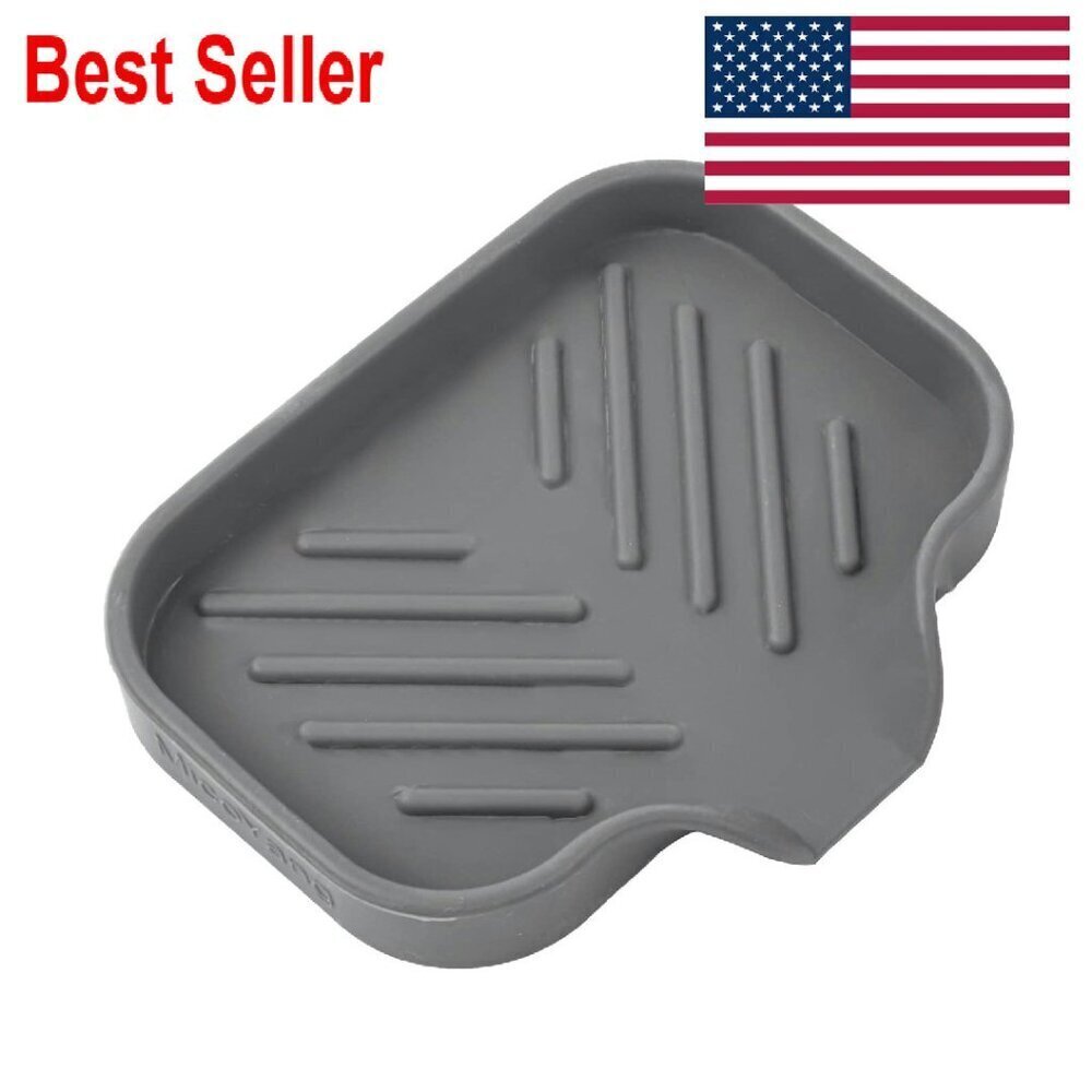 Silicone Soap Dish with Drain Spout Minimal Modern Sink Organizer Tray